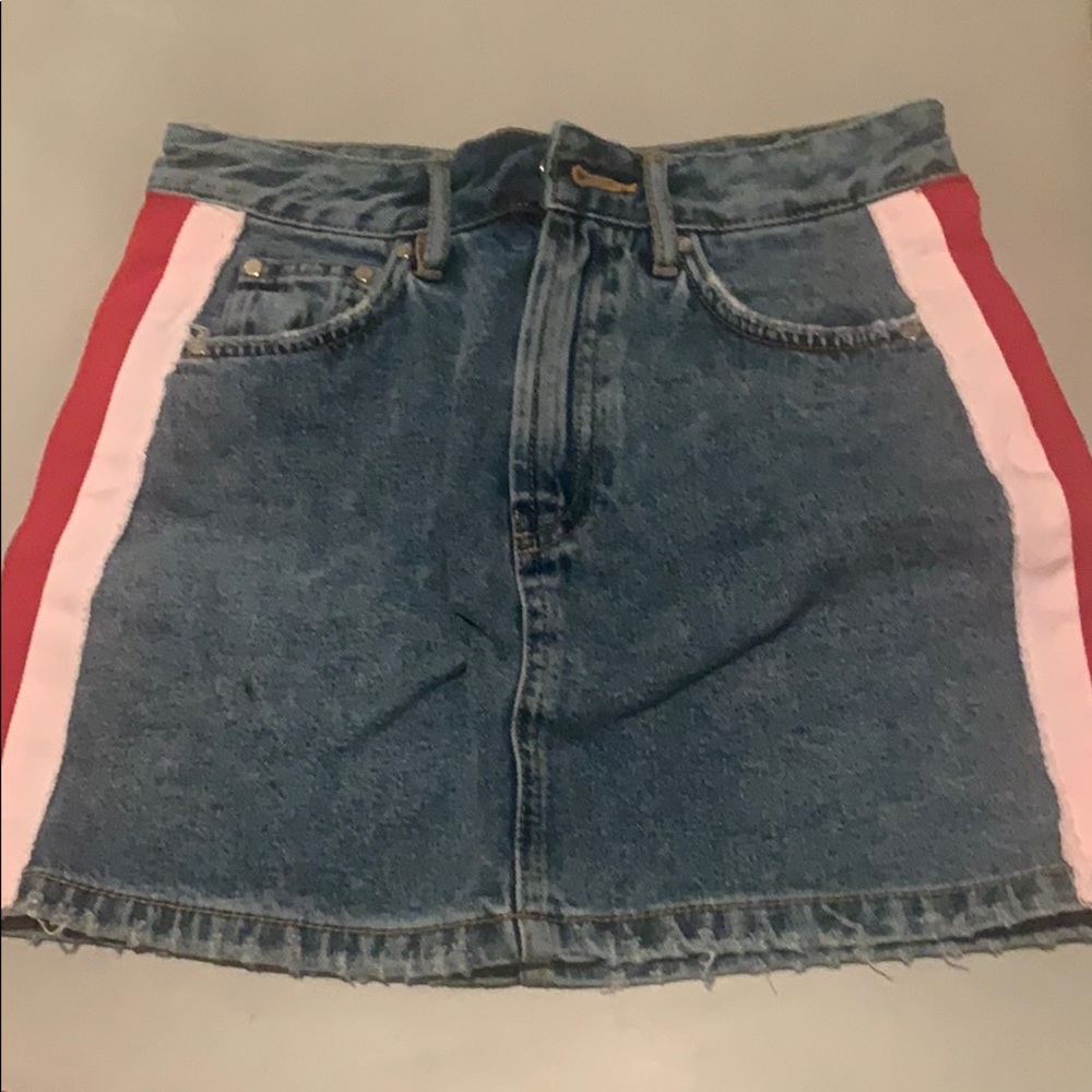 White red and blue skirt